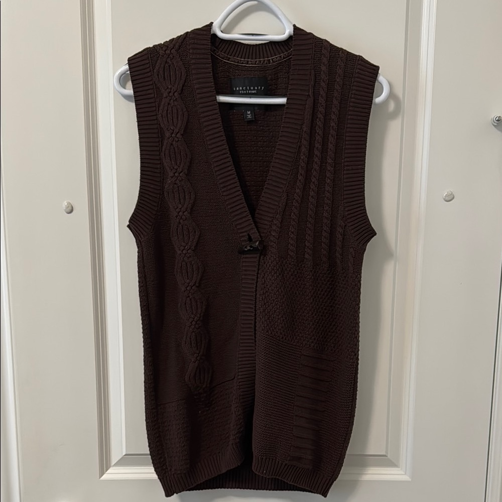 Sanctuary Clothing Brown Sleeveless Sweater Vest